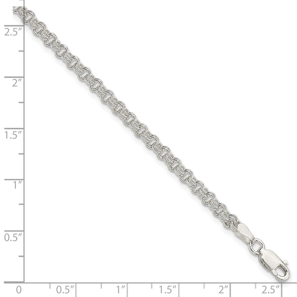 Sterling Silver 3mm Double Link Charm Bracelet