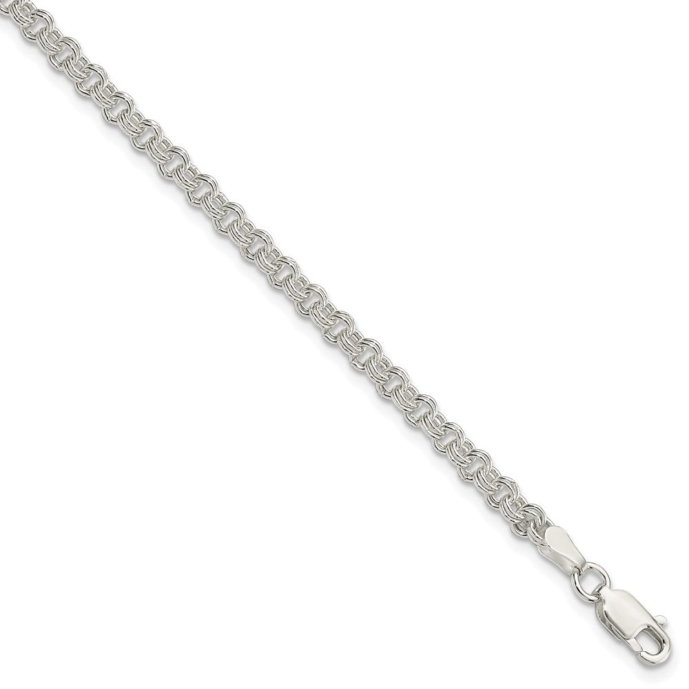 Sterling Silver 3mm Double Link Charm Bracelet