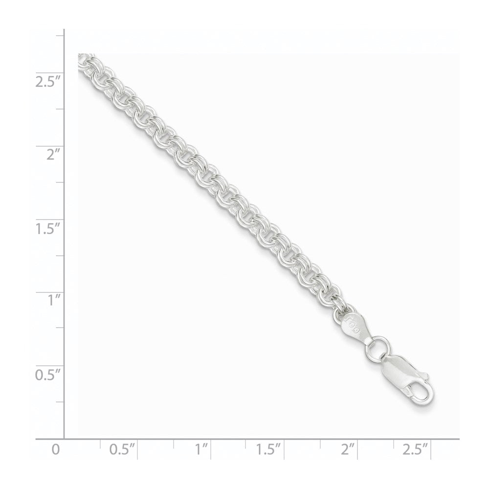 Sterling Silver 4mm Double Link Charm Bracelet