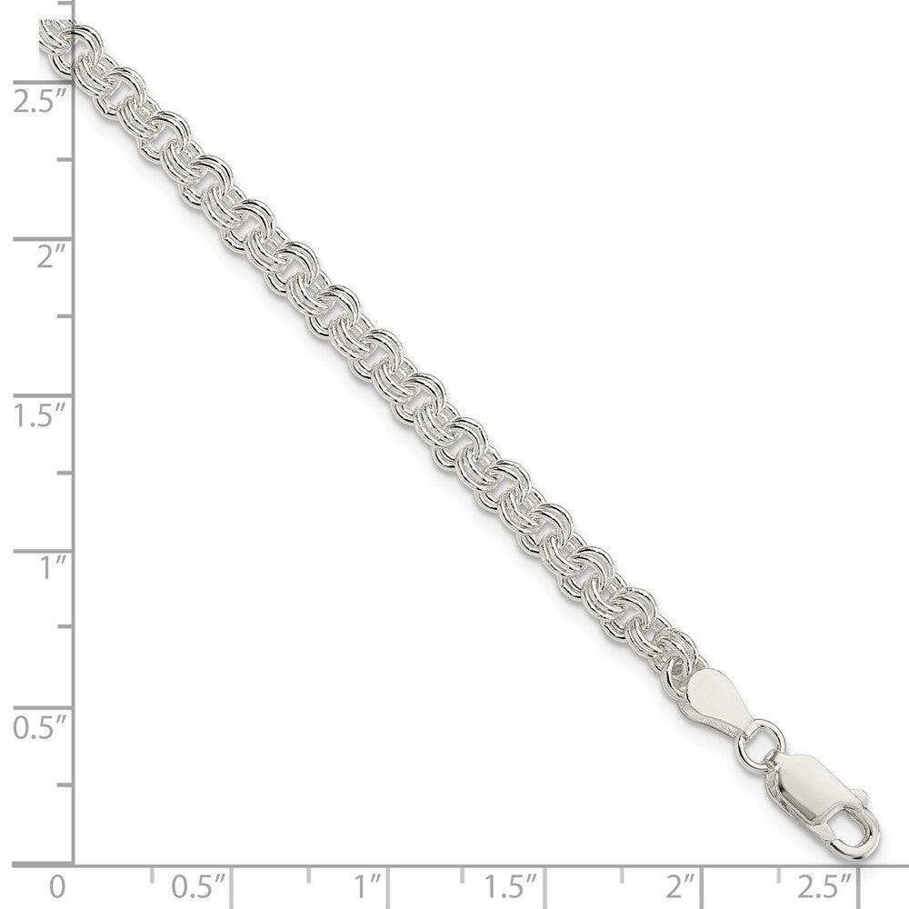 Sterling Silver 4mm Double Link Charm Bracelet