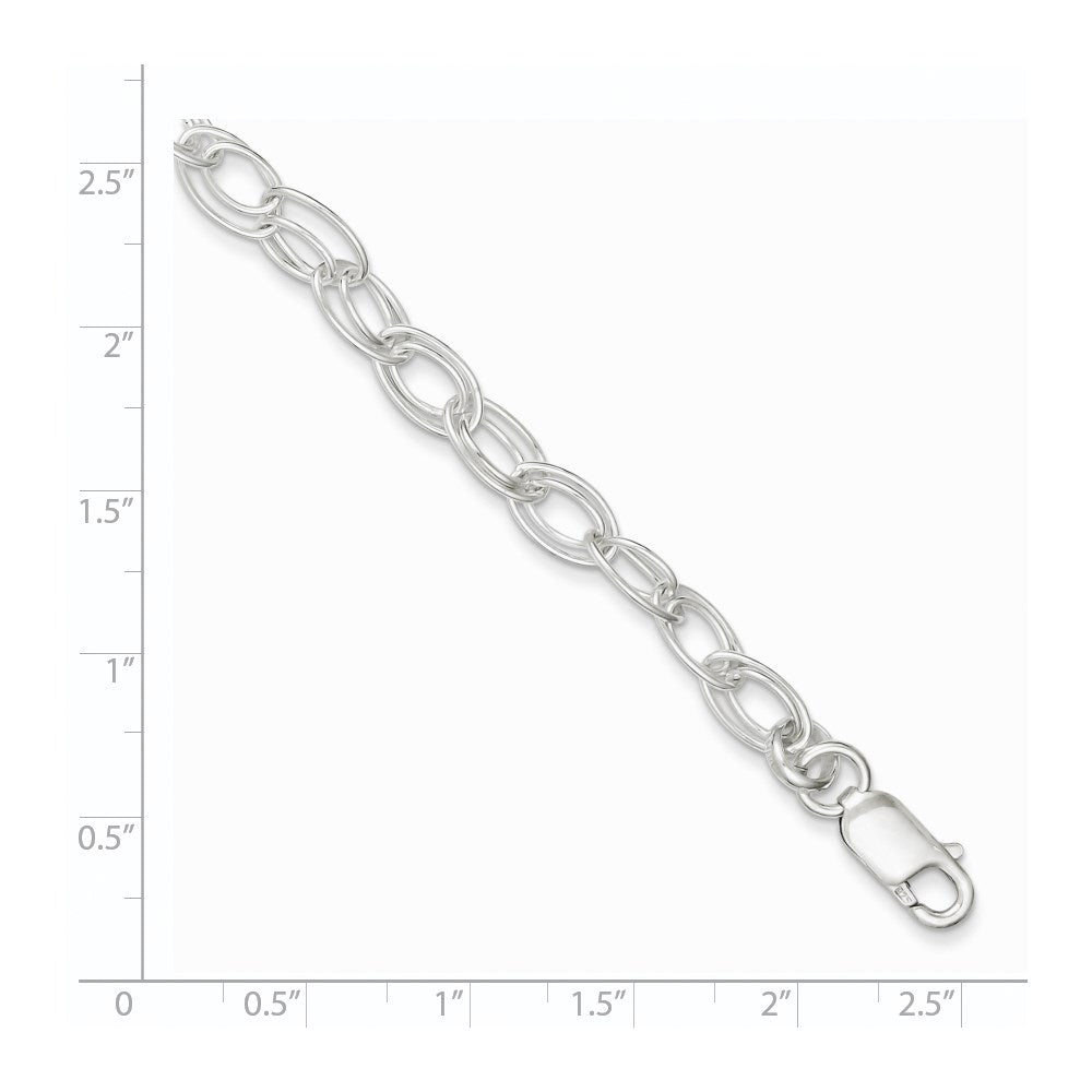 Sterling Silver 6mm Double Link Bracelet