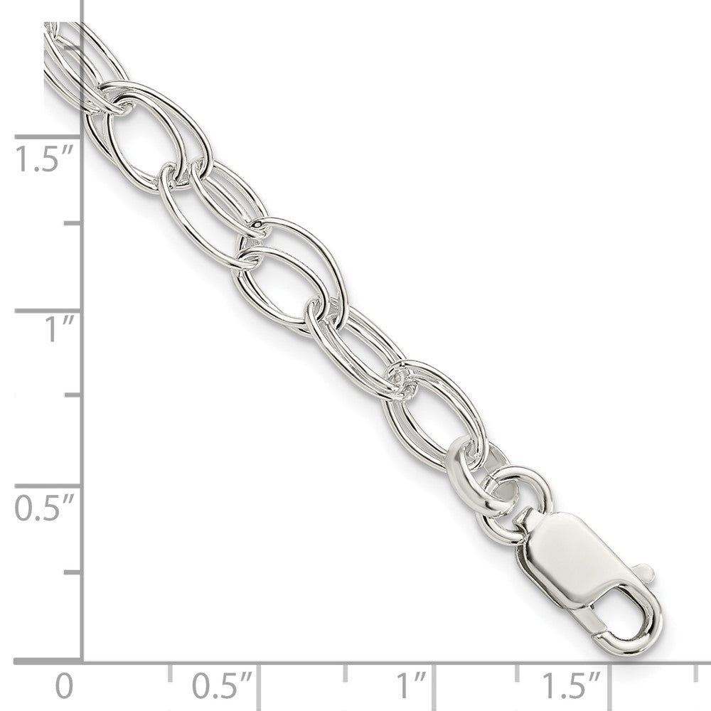 Sterling Silver 6mm Double Link Bracelet