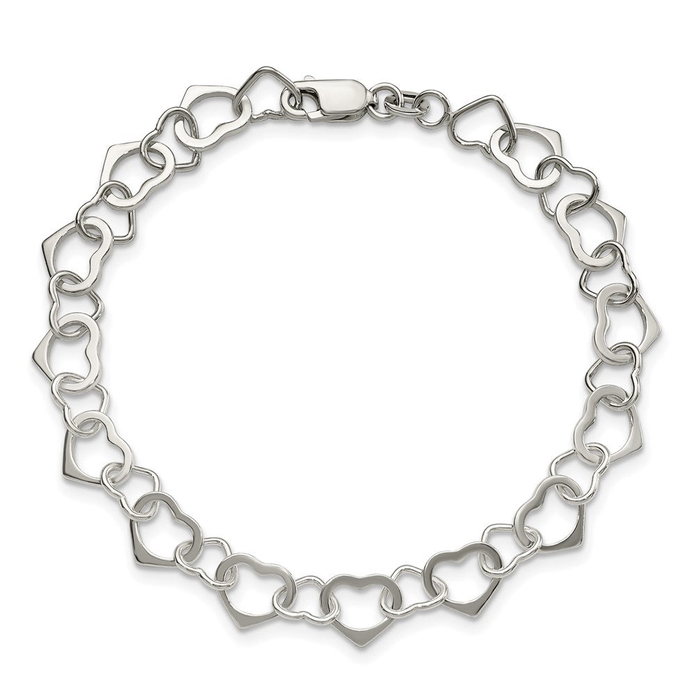 Sterling Silver Hearts Bracelet