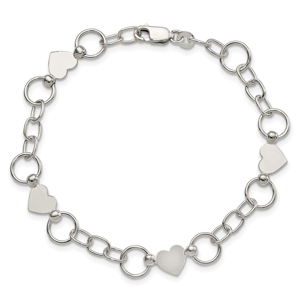 Sterling Silver Heart Bracelet