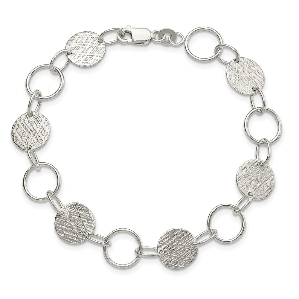 Sterling Silver Fancy Circle Bracelet