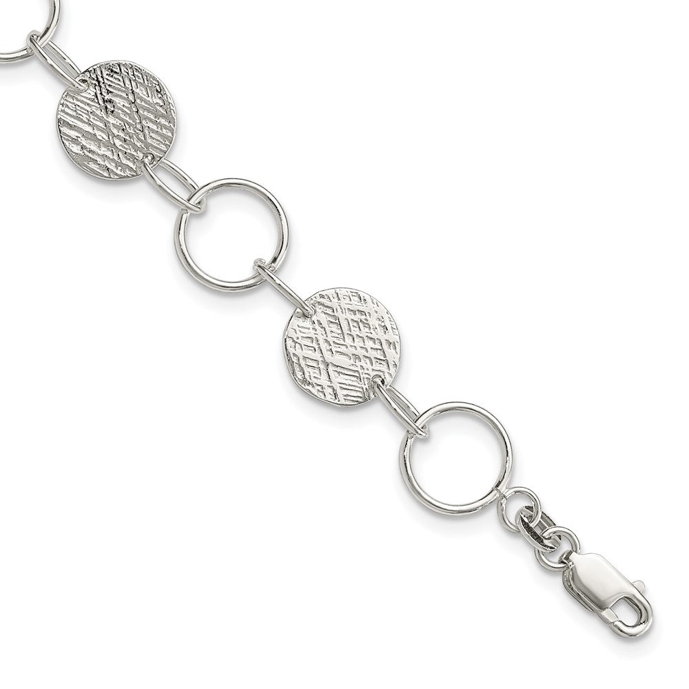 Sterling Silver Fancy Circle Bracelet