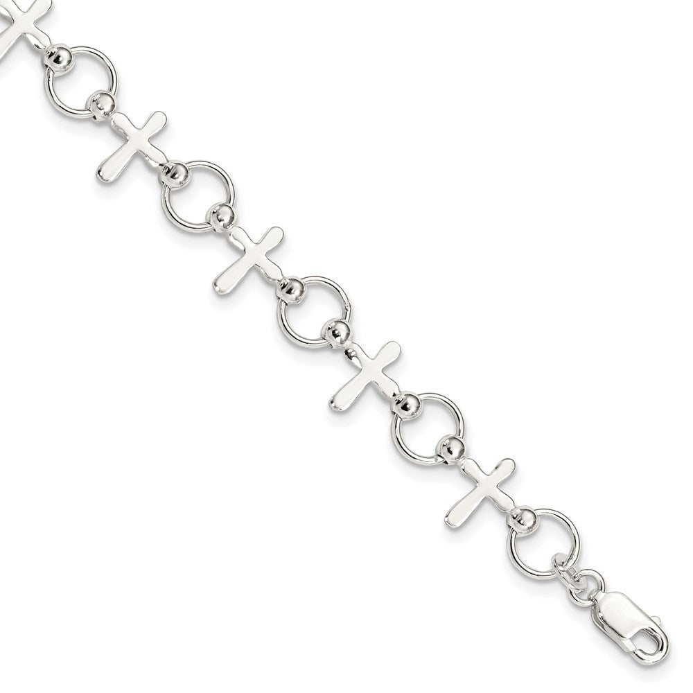 Sterling Silver Cross Bracelet