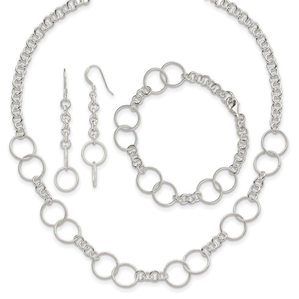 Sterling Silver Necklace, Bracelet and Earring Set