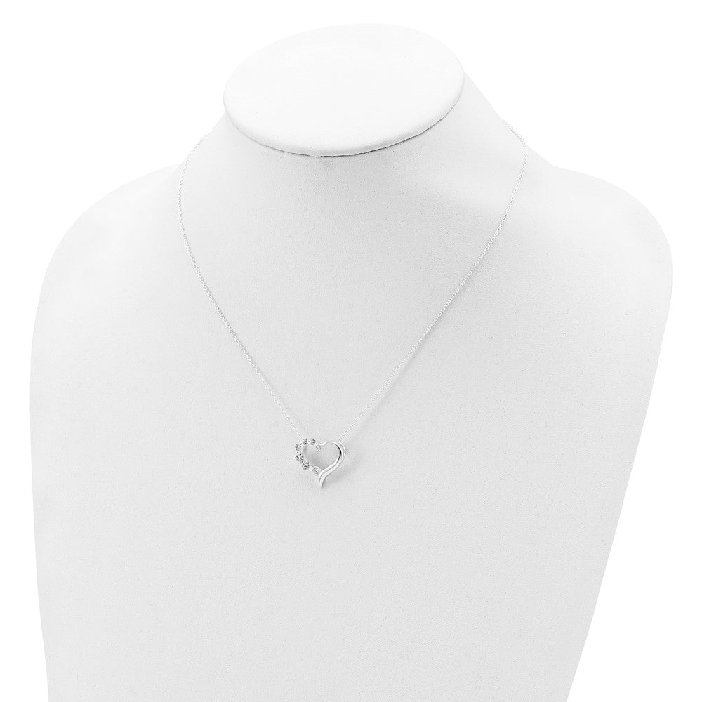 Sterling Silver CZ Heart Journey Necklace