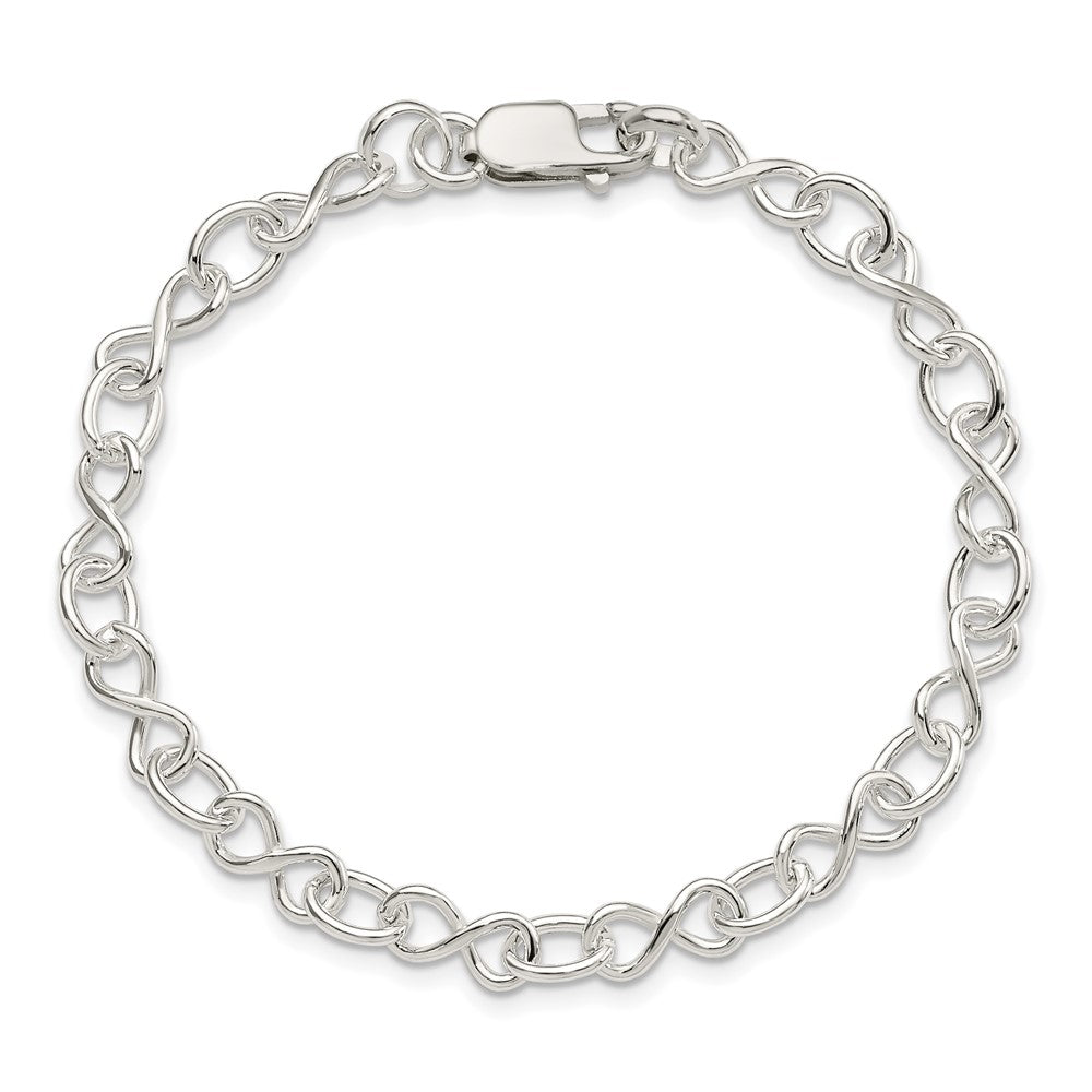 Sterling Silver Polished Fancy Link Bracelet