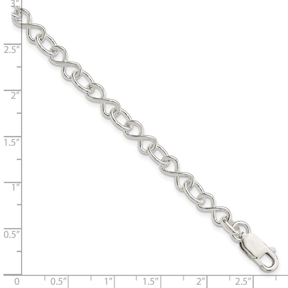 Sterling Silver Polished Fancy Link Bracelet