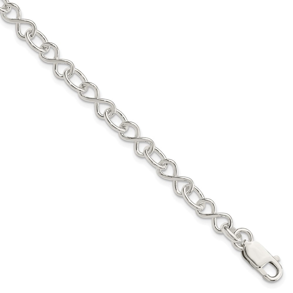 Sterling Silver Polished Fancy Link Bracelet