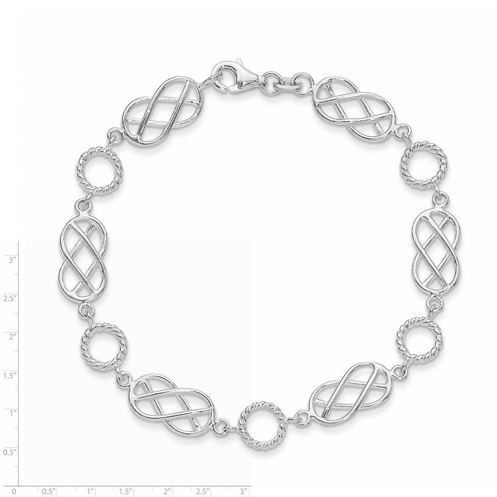 Sterling Silver Pretzel Circle Bracelet