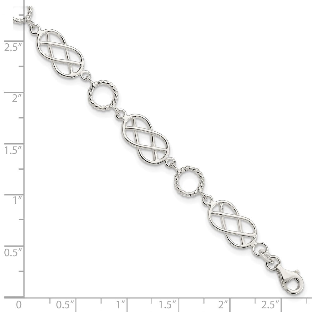 Sterling Silver Pretzel Circle Bracelet