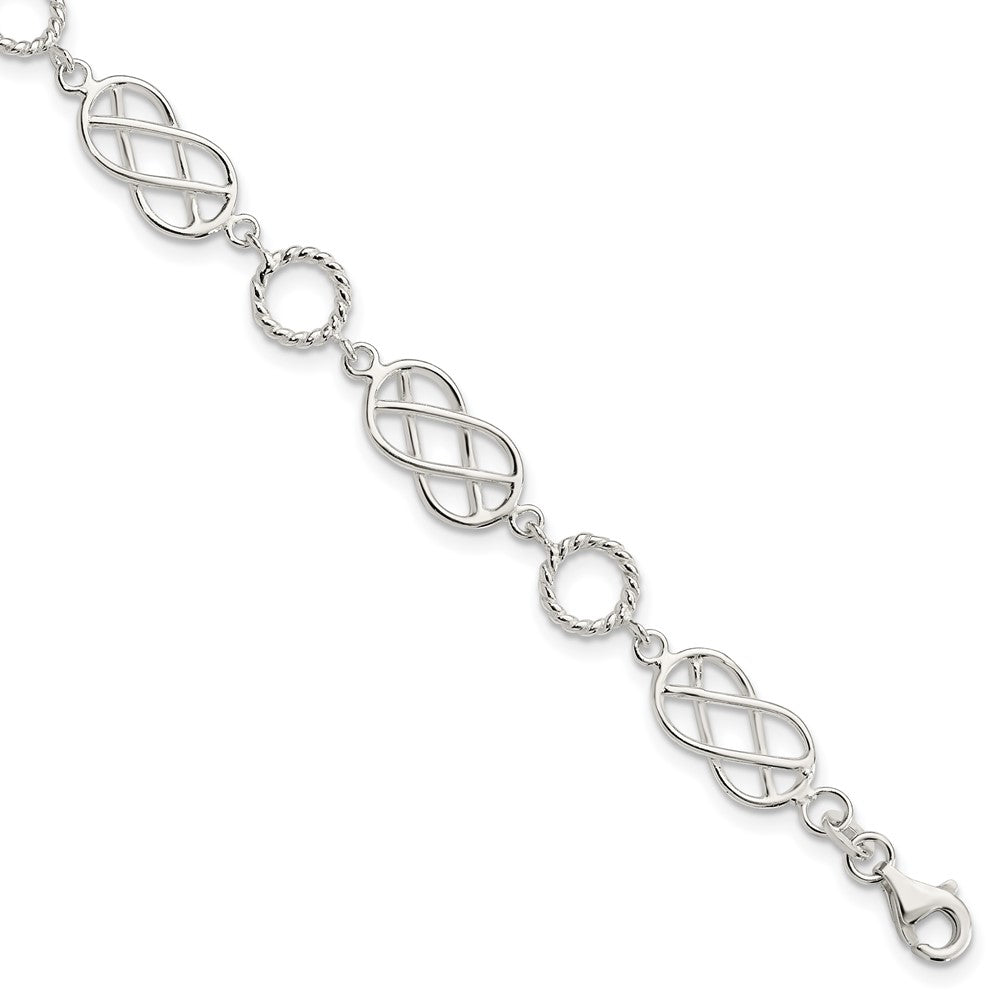 Sterling Silver Pretzel Circle Bracelet