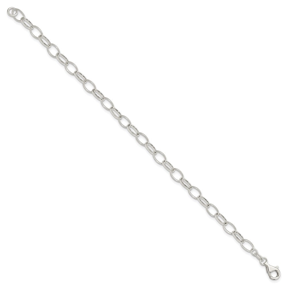 Sterling Silver Polished Fancy Link Bracelet