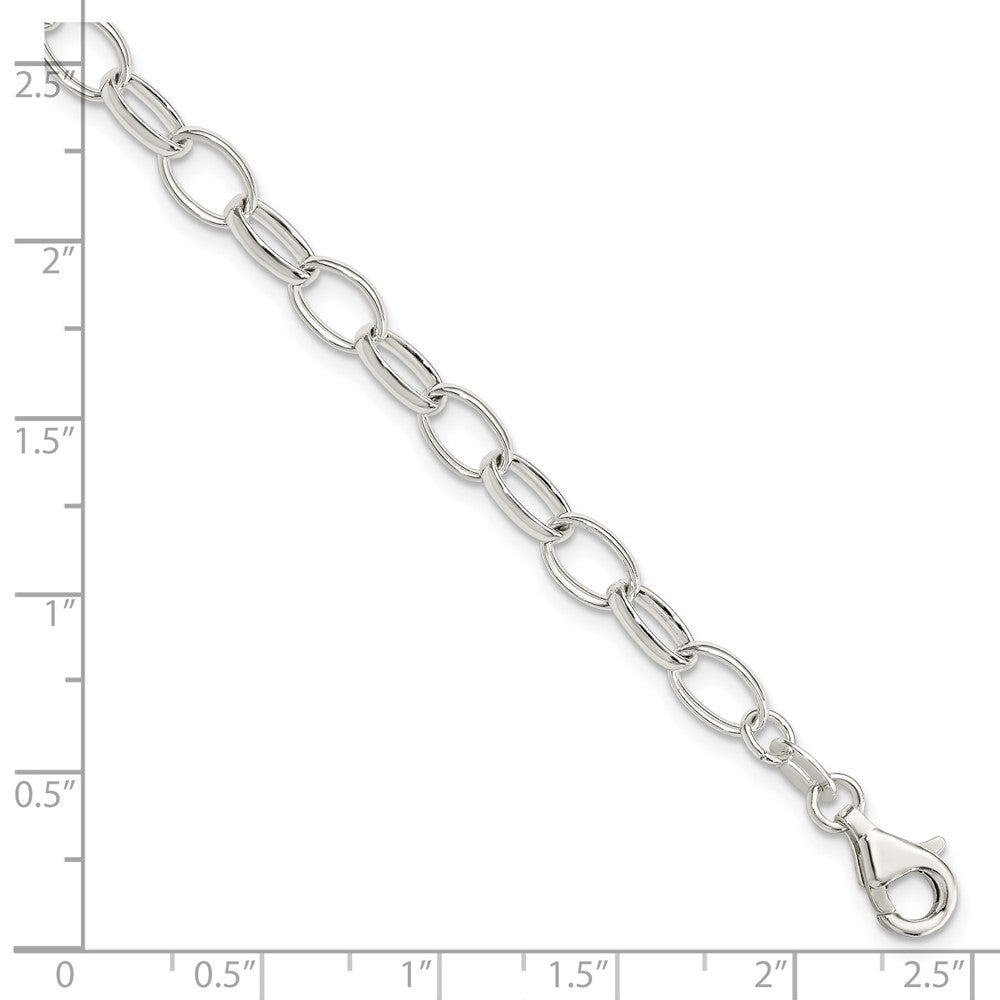 Sterling Silver Polished Fancy Link Bracelet