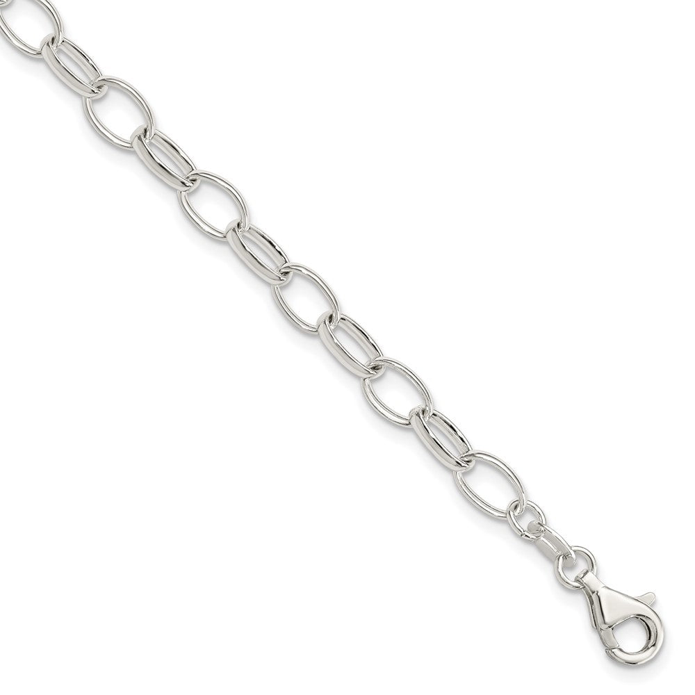 Sterling Silver Polished Fancy Link Bracelet