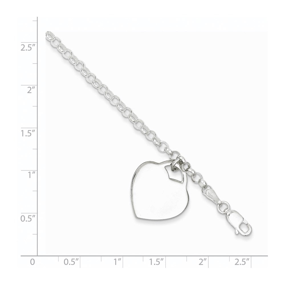 Sterling Silver Engraveable Heart Bracelet