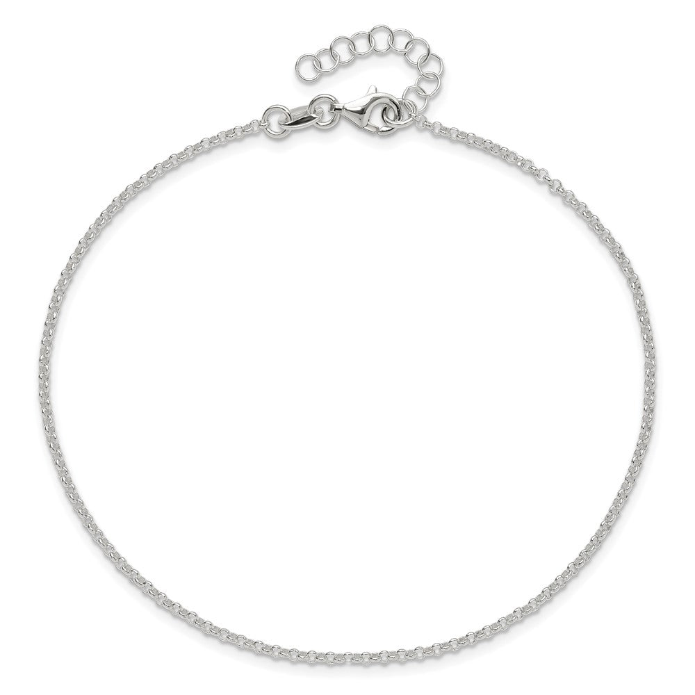 Sterling Silver Polished Rolo Chain with 1in ext. Anklet