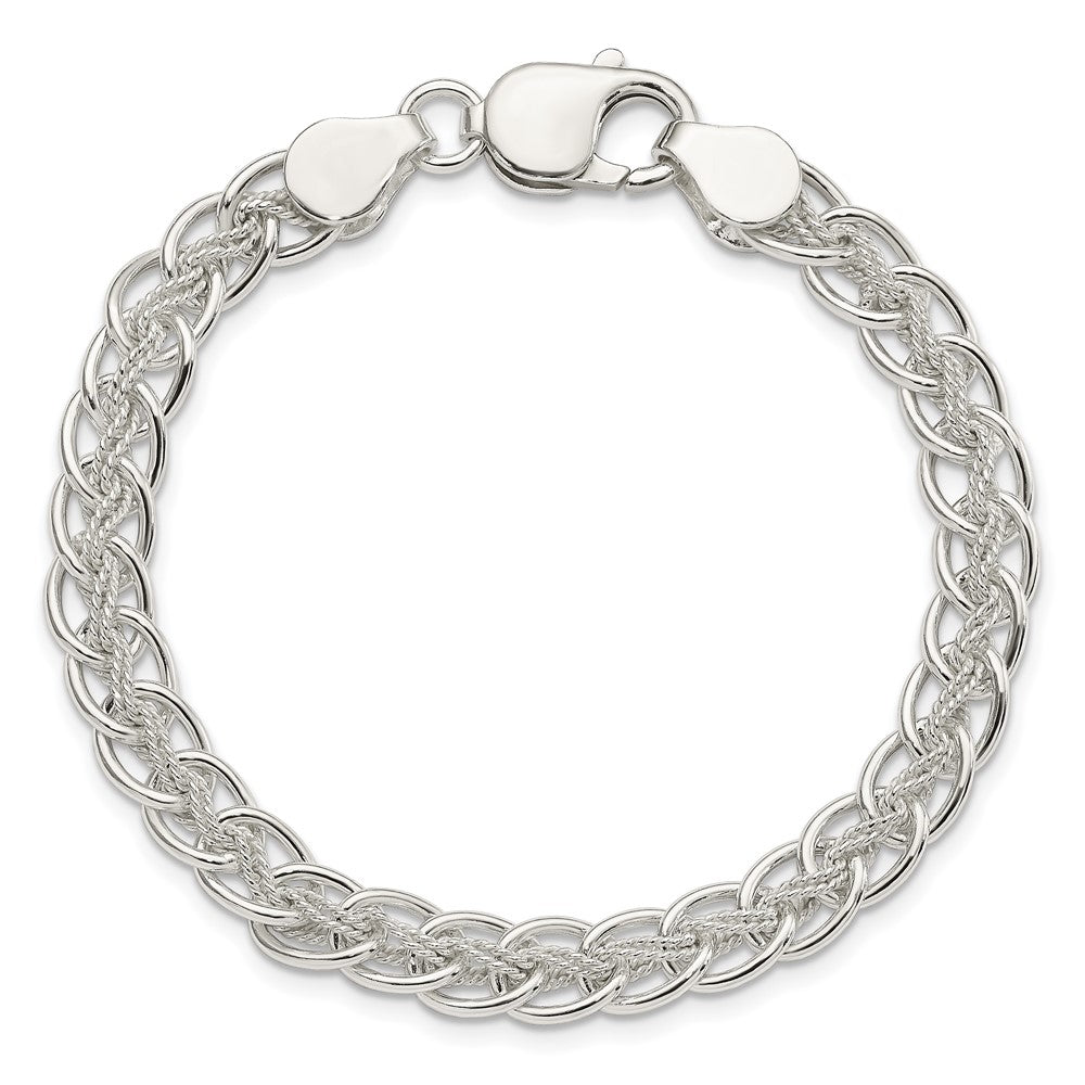 Sterling Silver Polished and Textured Fancy Bracelet