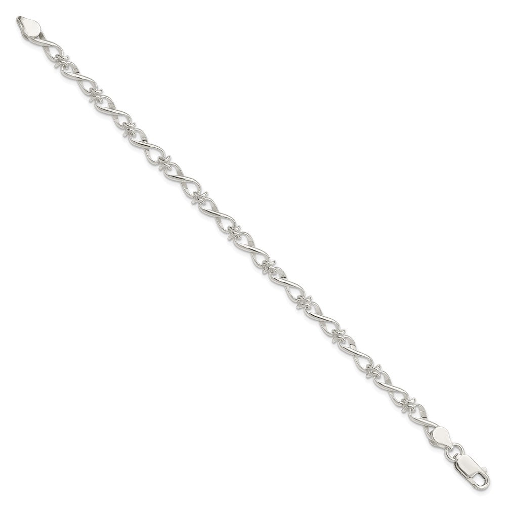 Sterling Silver Polished Fancy Link Bracelet