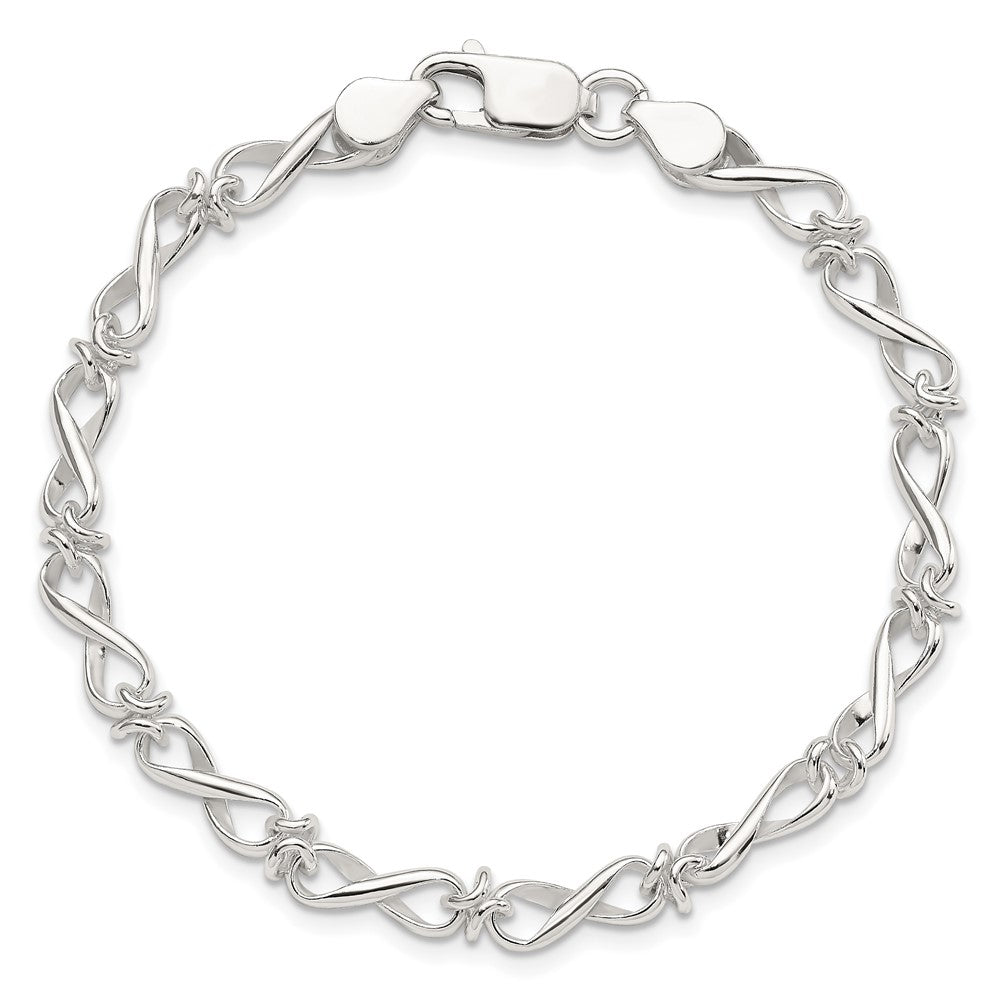 Sterling Silver Polished Fancy Link Bracelet