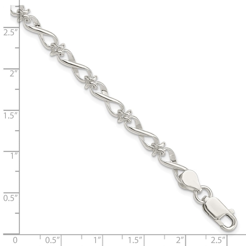 Sterling Silver Polished Fancy Link Bracelet