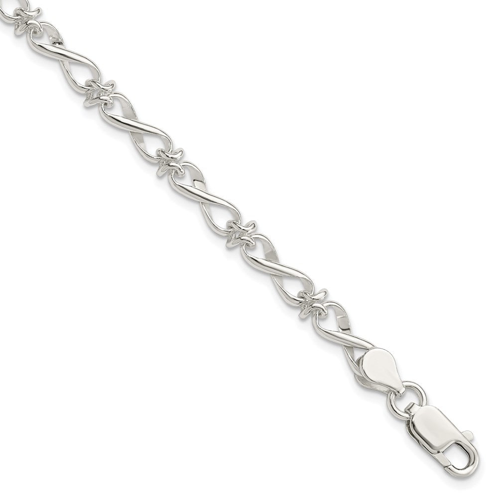 Sterling Silver Polished Fancy Link Bracelet