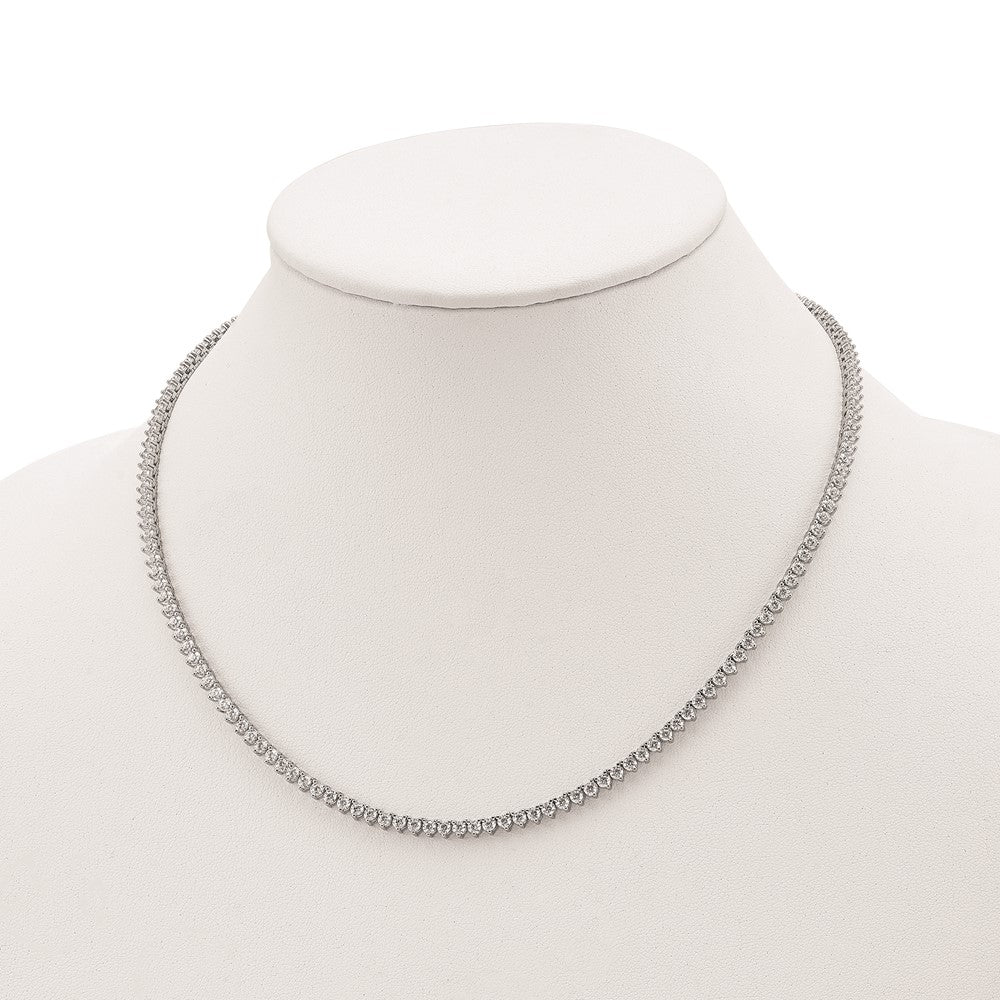 Sterling Shimmer Sterling Silver Rhodium-plated 18 inch 163 Stone CZ Riviera Necklace