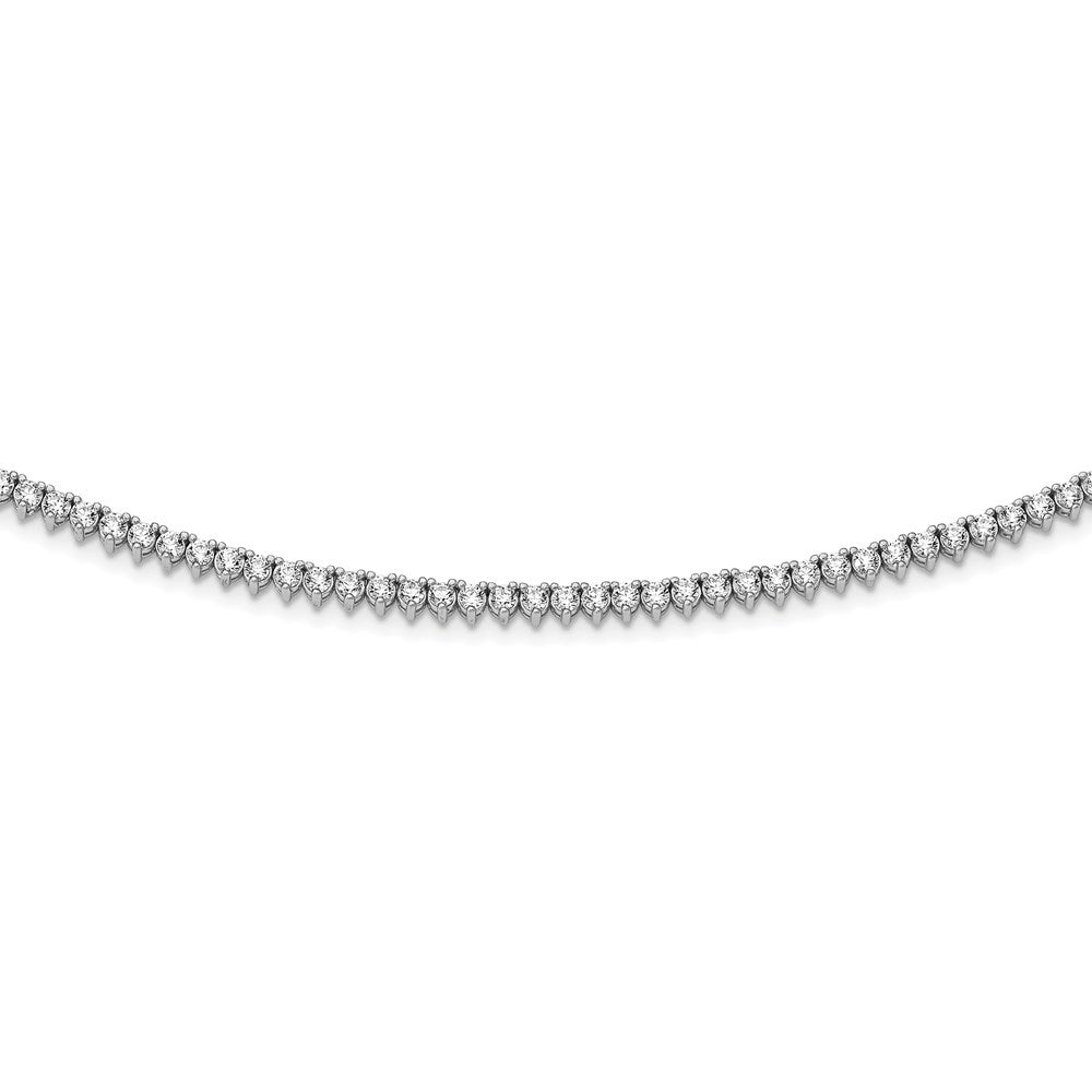 Sterling Shimmer Sterling Silver Rhodium-plated 18 inch 163 Stone CZ Riviera Necklace