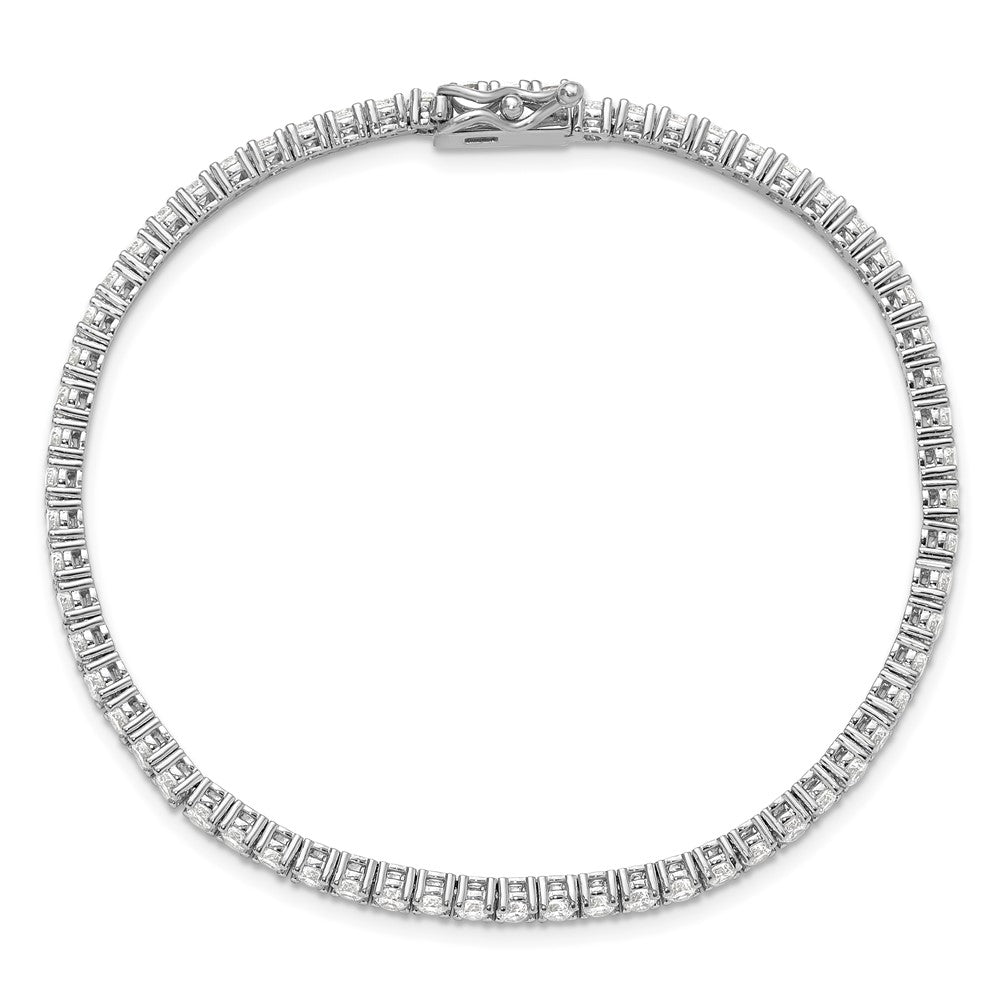 Sterling Shimmer Sterling Silver Rhodium-plated 2.5mm CZ 68 Stone 7 inch Bracelet