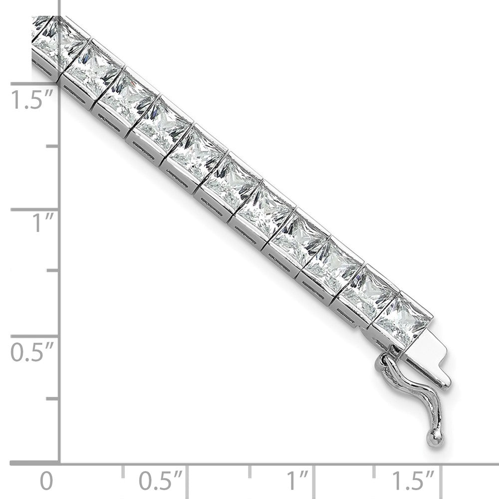 Sterling Shimmer Sterling Silver Rhodium-plated 7 inch 40 Stone CZ Bracelet