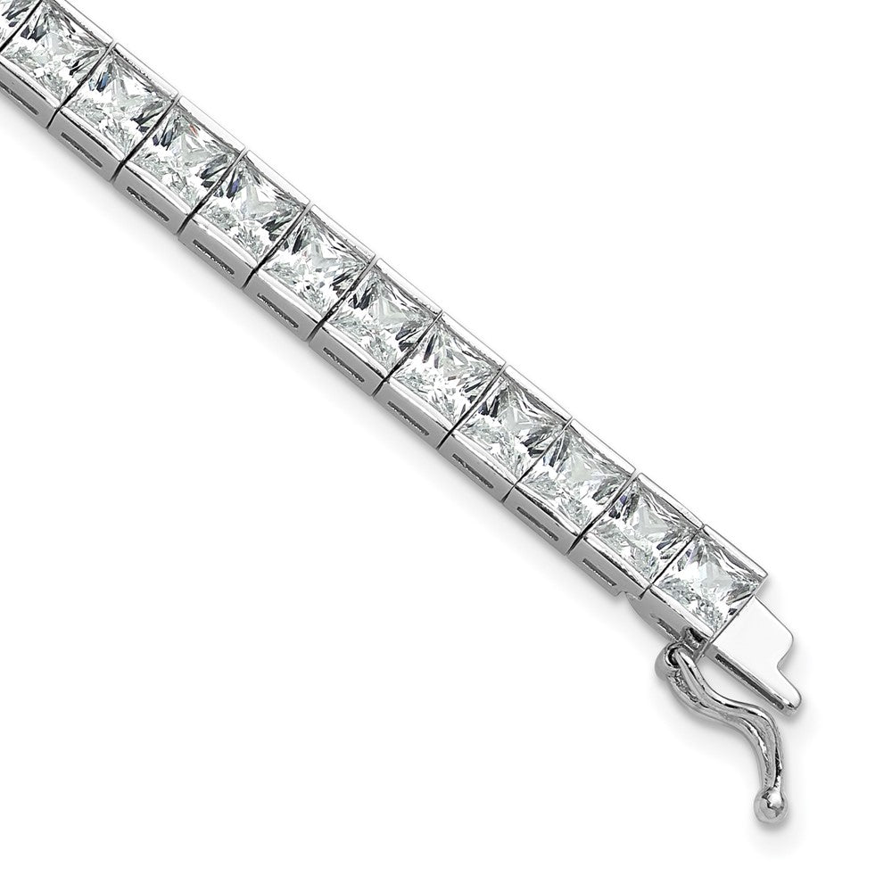 Sterling Shimmer Sterling Silver Rhodium-plated 7 inch 40 Stone CZ Bracelet