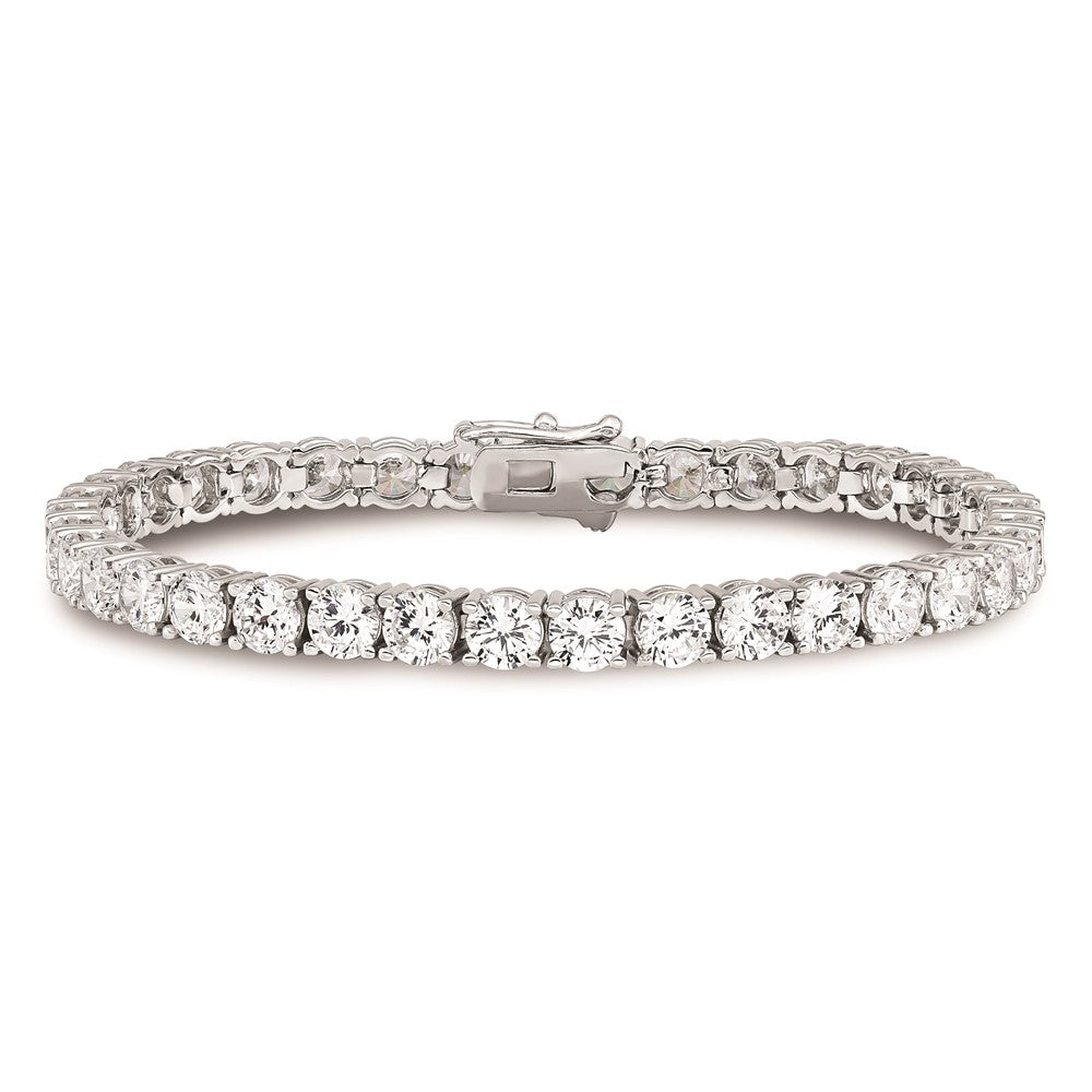 Sterling Shimmer Sterling Silver Rhodium-plated 4.5mm CZ 37 Stone 7 inch Bracelet