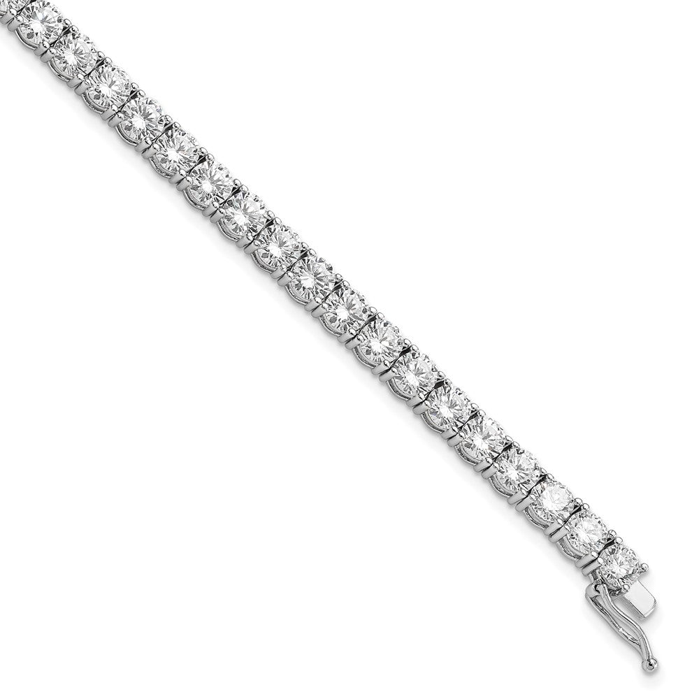 Sterling Shimmer Sterling Silver Rhodium-plated 4.5mm CZ 37 Stone 7 inch Bracelet