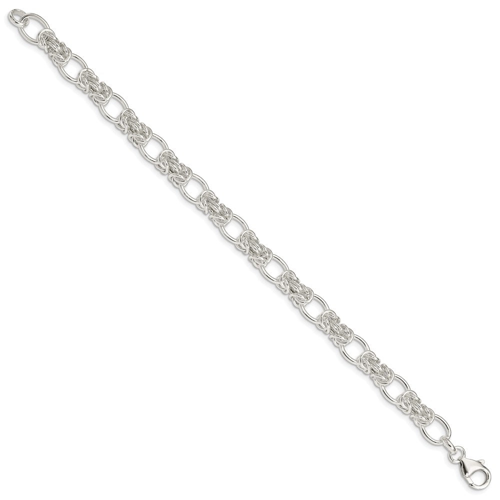 Sterling Silver Polished Fancy Link Bracelet