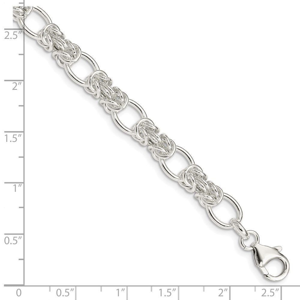 Sterling Silver Polished Fancy Link Bracelet