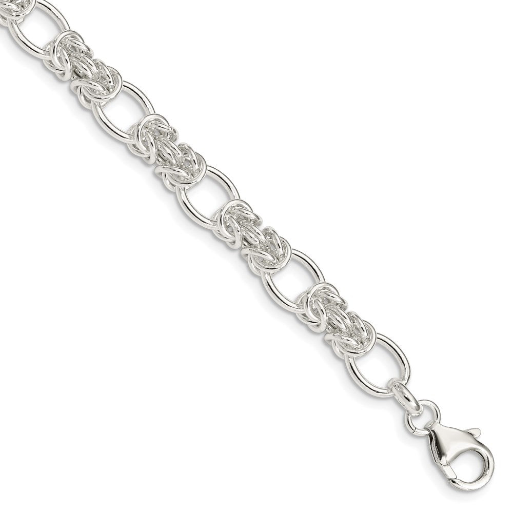 Sterling Silver Polished Fancy Link Bracelet