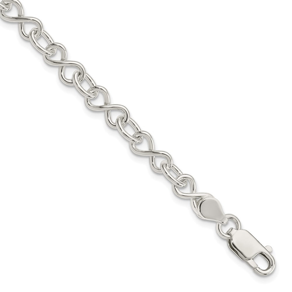 Sterling Silver Polished Fancy Link Bracelet