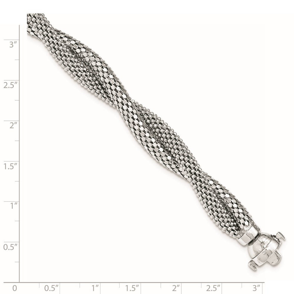 Sterling Silver Twisted Mesh Bracelet