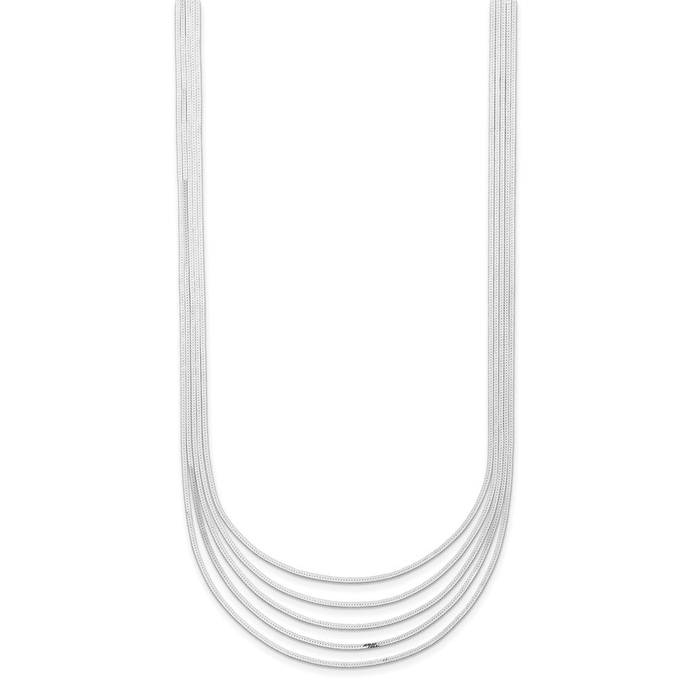 Sterling Silver 5-Strand Herringbone Chain w/2in ext Necklace