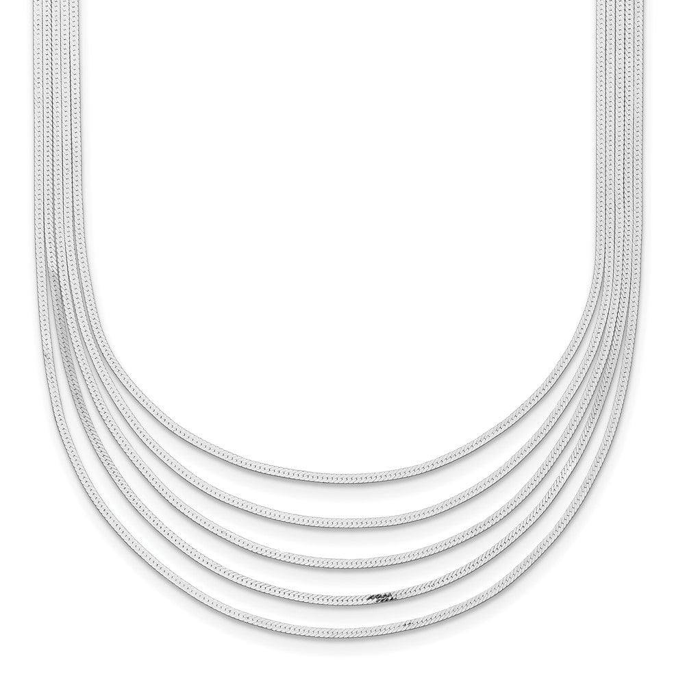 Sterling Silver 5-Strand Herringbone Chain w/2in ext Necklace