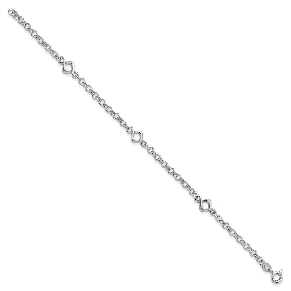 Sterling Silver Rhodium-plated Fancy Bracelet