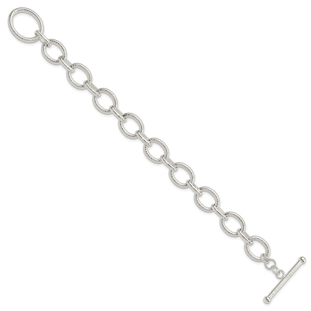 Sterling Silver Polished Fancy Link Bracelet