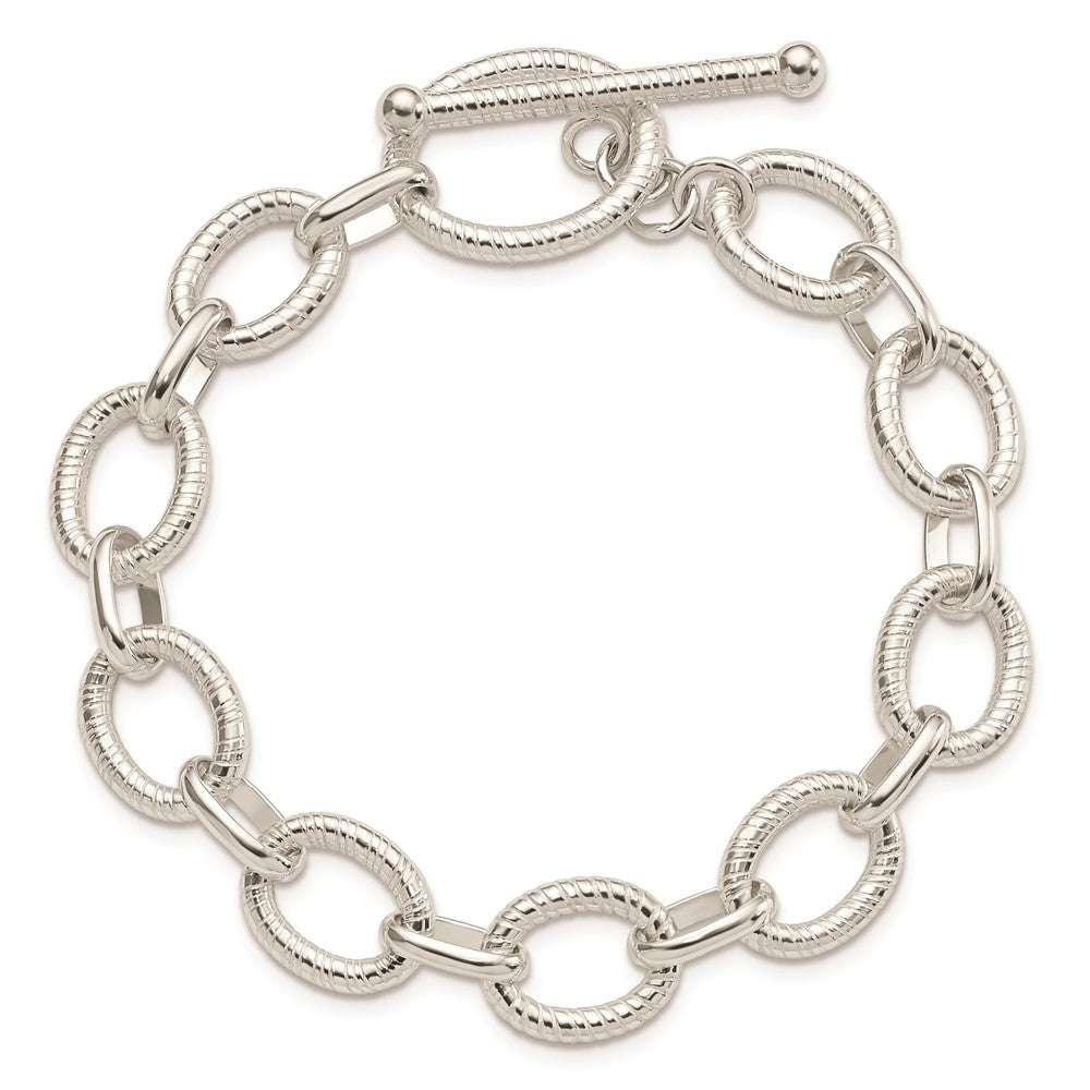 Sterling Silver Polished Fancy Link Bracelet