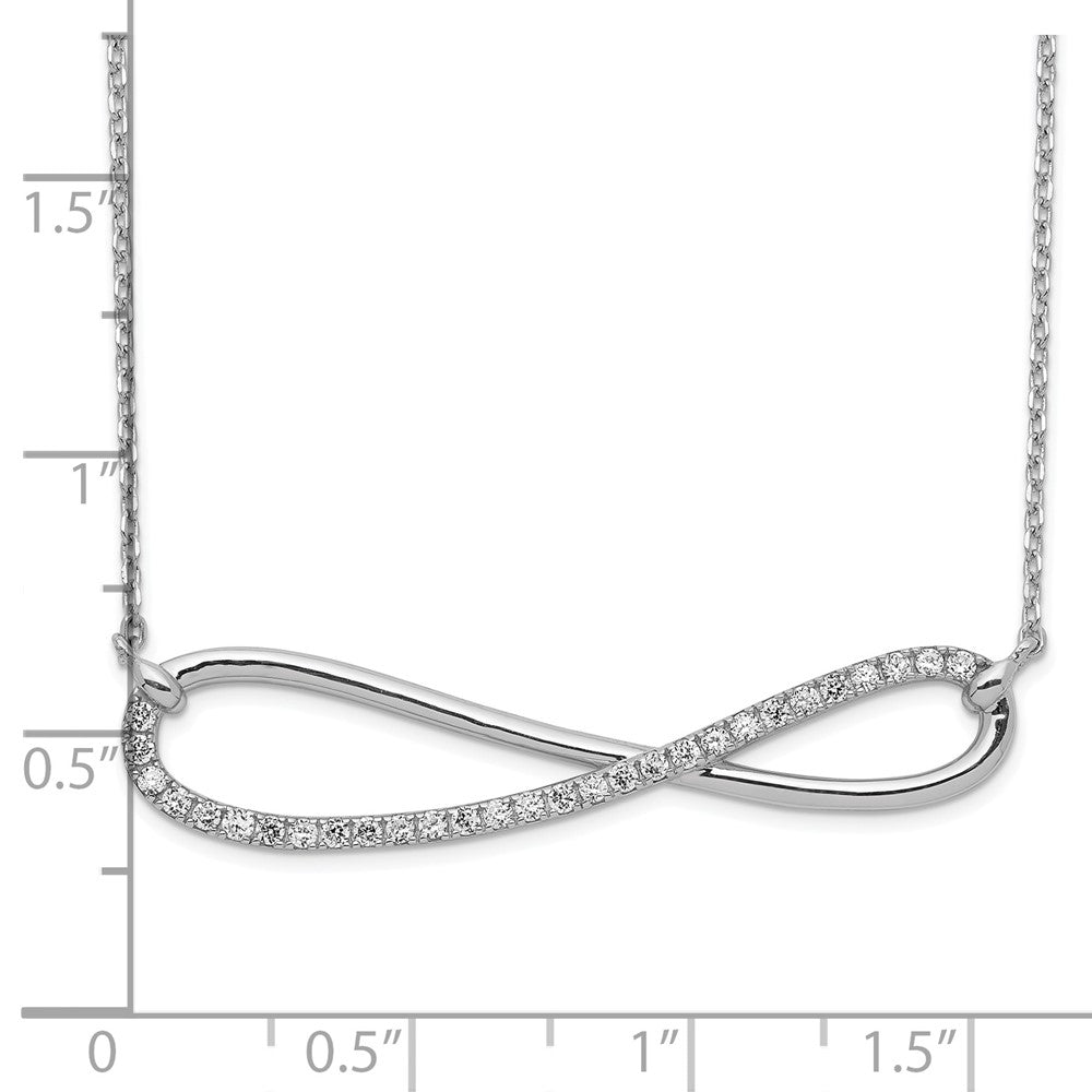 Sterling Shimmer Sterling Silver Rhodium-plated 18.5 inch 29 Stone CZ Infinity Symbol Necklace