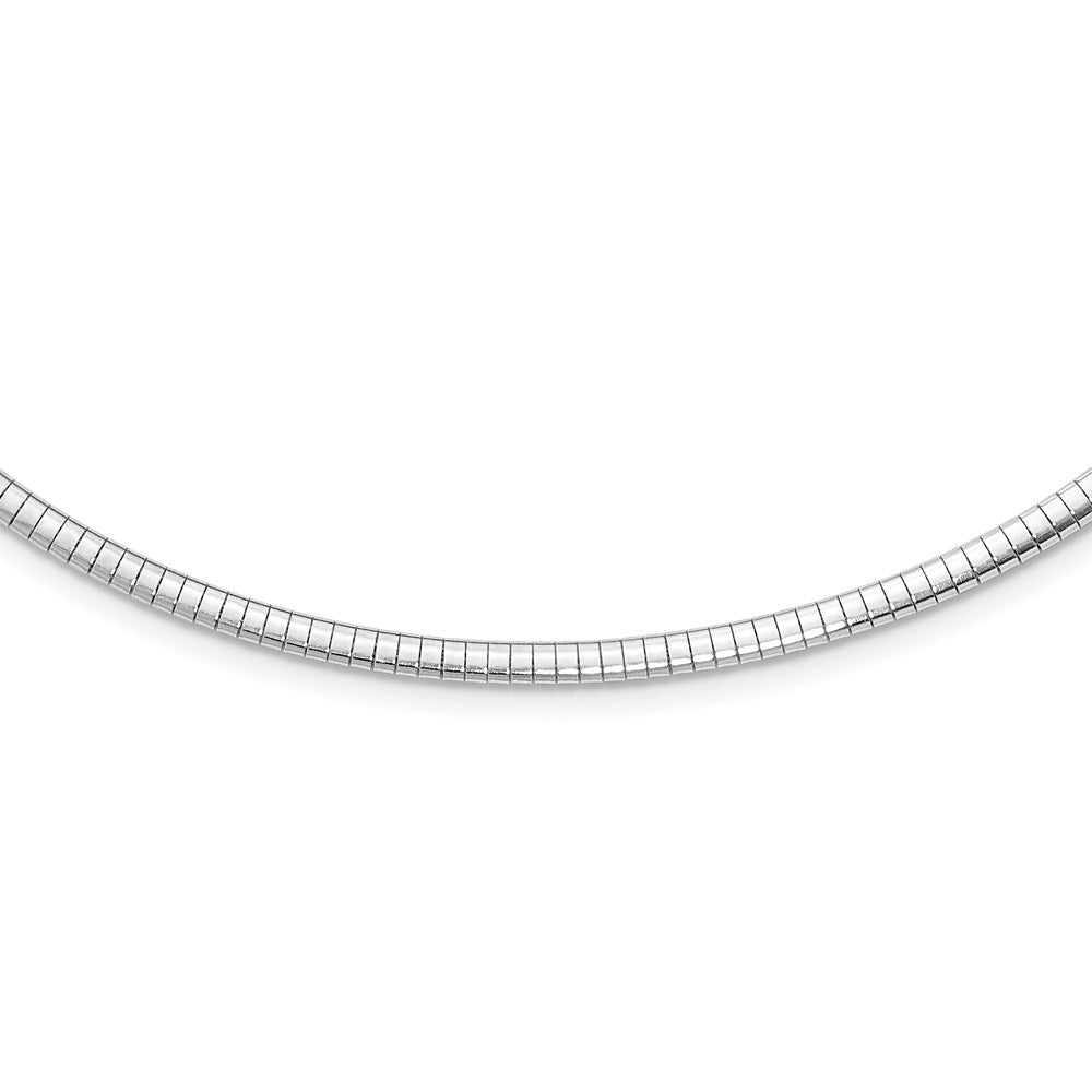 Sterling Silver Rhodium-plated 3.25mm w/2in. Ext Cubetto Chain