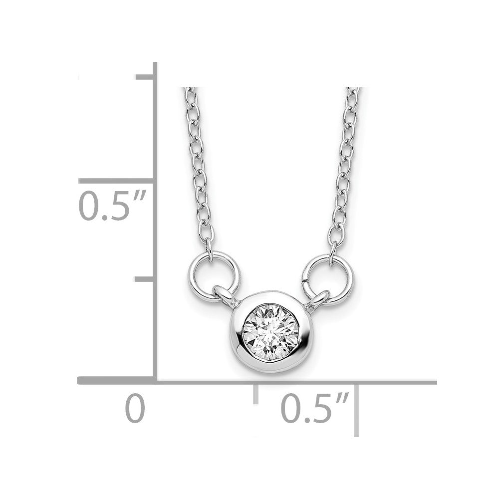 Sterling Silver Rhodium-plated 18in Bezel-set 5mm CZ Necklace