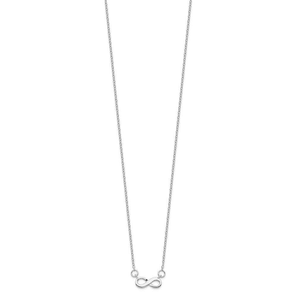 Sterling Silver Rhodium-plated w/ 2in ext. Infinity Necklace